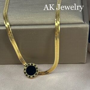 💎LUXURY Black Roman Numerals Snake Chain Adjustable Chain